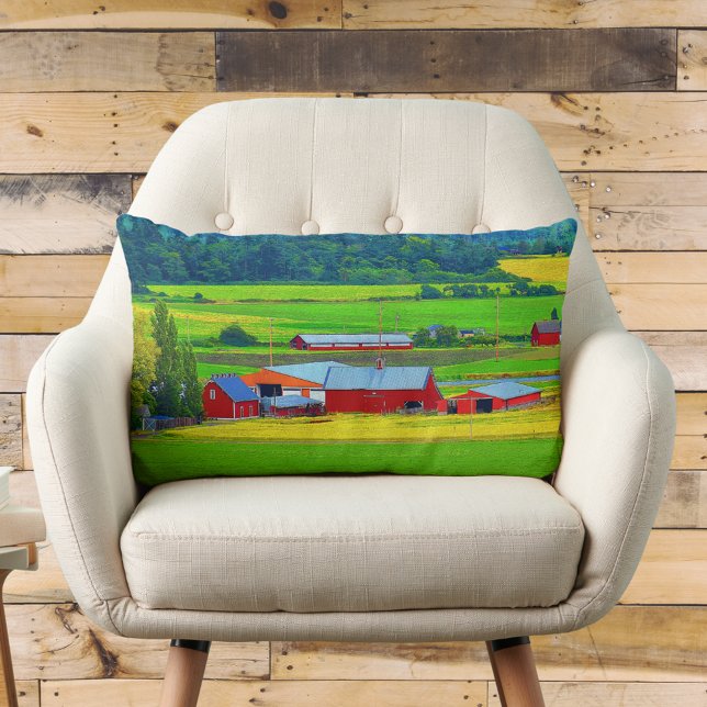 Whidbey Island Red Barn Lumbar Coussin (Créateur téléchargé)
