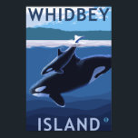 Whidbey Island, Washington Orca und Calf Poster<br><div class="desc">Whidbey Island,  Washington - Orca und Calf - LP Original Poster - wurde im Jahr 2008 gegründet. Dieses Bild zeigt Szenen aus Whidbey Island,  WA.</div>