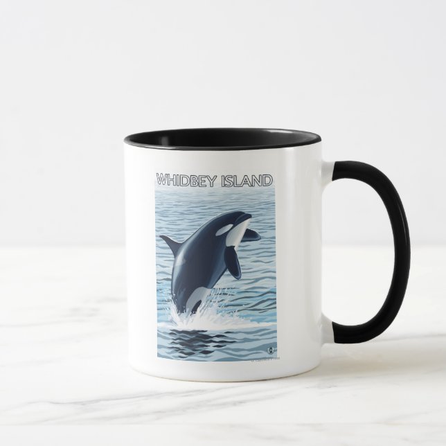 Whidbey Island, WashingtonOrca Jumping Tasse (Rechts)