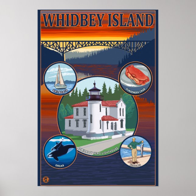 Whidbey Island, WashingtonScenic Travel Poster (Vorne)