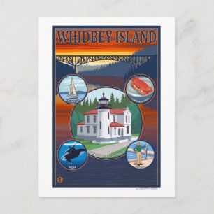 Whidbey Island, WashingtonScenic Travel Poster Postkarte