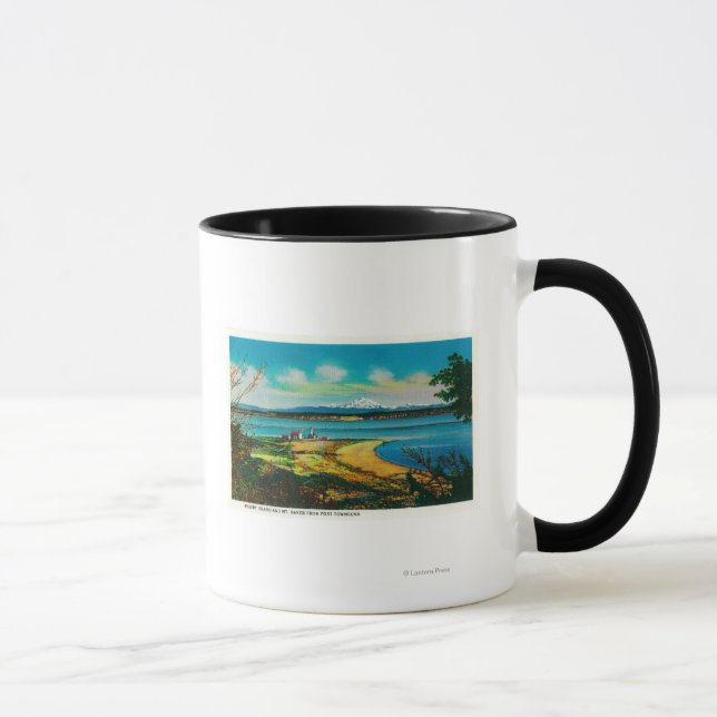 Whidby Island und Mt Baker von Port Townsend Tasse (Rechts)