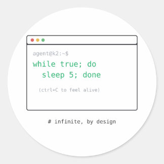 while(true): Endlosschleife - Dev Sticker-Geschenk Runder Aufkleber
