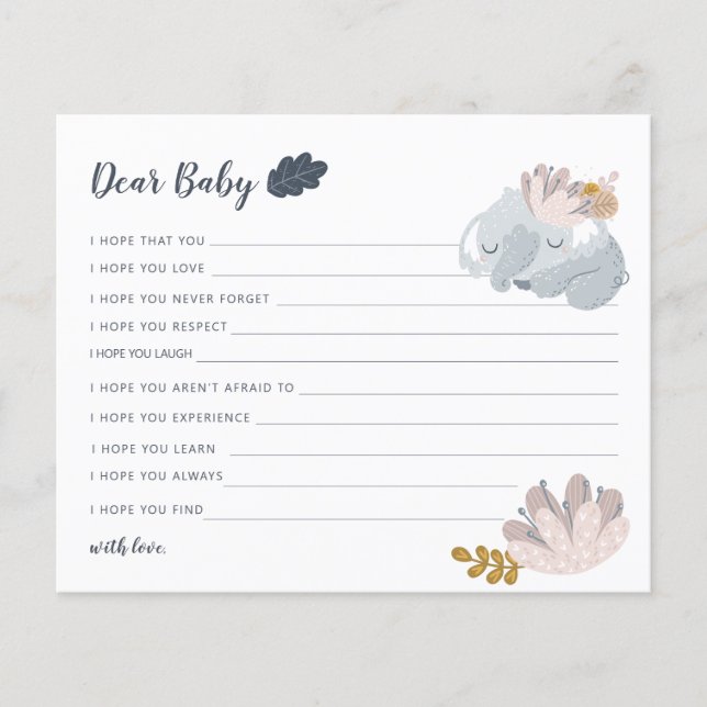 Whimiscal Elephant Blume wünscht Baby Holiday Flyer (Vorne)