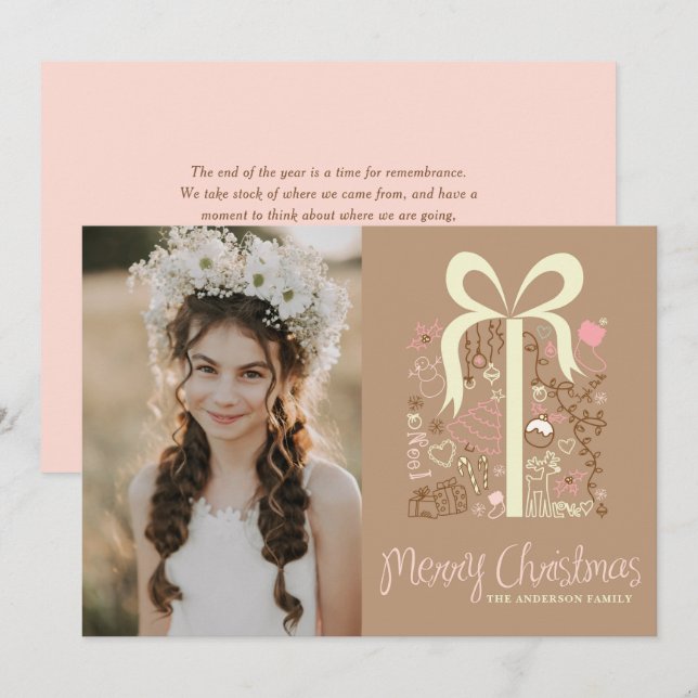 Whimiscal Geschenk Frohe Weihnachts-Foto Feiertagskarte (Vorne/Hinten)