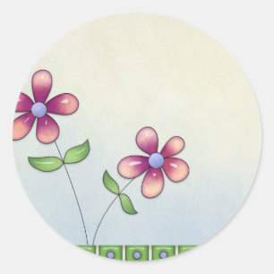 Whimiscal Kleine Blume Leere Aufkleber