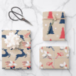 Whimiscal Nordic Christmas Trees and Deers Geschenkpapier Set<br><div class="desc">Mit diesem festlichen Packpapier mit 3 verschiedenen Designs verwöhnen Sie Ihre Geschenke an die Lieben. 1. Blaue, rote und weiße Hirsche und festliches Blattwerk2. Weihnachtsbäume und Schneeflocken3. Candy Canes und festliches BlattwerkWählen Sie "Klicken Sie, um weitere Anpassungen vorzunehmen", um die Hintergrundfarbe oder die Mustergröße anzupassen. Für Fragen stehen wir Ihnen...</div>