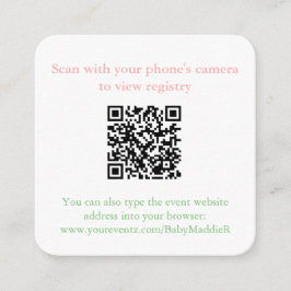 Whimisical Hand Painted Boxwood Bunny QR Code Begleitkarte