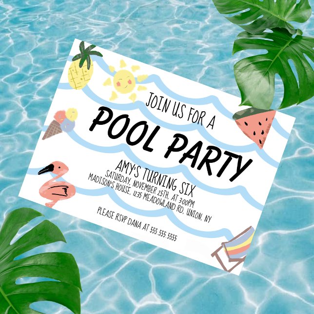 Whimisky Pool Sommer Geburtstagsparty Einladung (Von Creator hochgeladen)