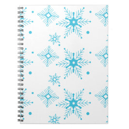 Whimisky Weihnachten Blaue Schneeflocken Gemustert Notizblock