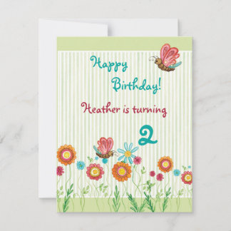 Whimsey Blume Girl Birthday Party Einladung
