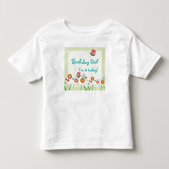 Whimsey Blume Girl Birthday Party Shirt (Vorderseite)