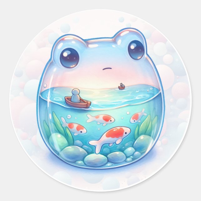Whimsiane Tierjars - Frosch - Runder Aufkleber (Vorderseite)