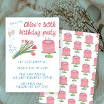 Whimsical 30. Geburtstag Party Girlie Niedlich Cus Einladung<br><div class="desc">Perfekte niedliche Karte für eine lustige Geburtstagsfeier! Handgemachte Kunst für Sie! Vollständig anpassbar! Klicken Sie auf "Personalisieren" oben, um den Text zu bearbeiten. Klicken Sie auf "Bearbeiten mit dem Designwerkzeug", um die Schriftart, Farben und Einstellungen anzupassen. Löscht das Kuchenmuster auf der Rückseite, wenn Sie es vorziehen. (Karo mein Shop für...</div>