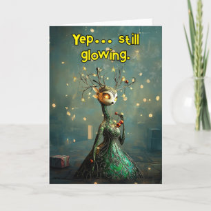 *~* Whimsical 33 Glow Funny Magical Christmas AP97 Dankeskarte