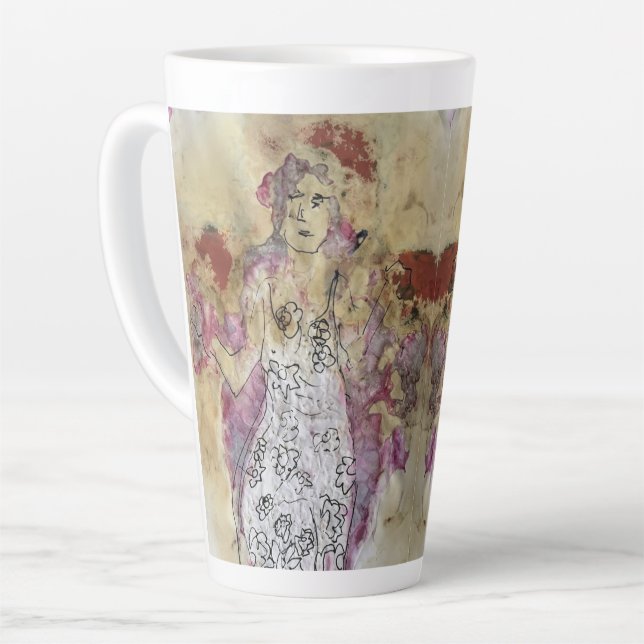 Whimsical 3 Gesicht Liebe Amy Originalgemälde  Milchtasse (Linke Ecke)