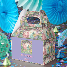 Whimsical 3D Paper Cut Bunny & Easter Eggs Custom  Geschenkschachtel