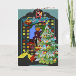 Whimsical 3d Weihnachtsfeiertagskarte Feiertagskarte