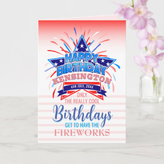 Whimsical 4. Juli Feuerwerk Geburtstag Karte
