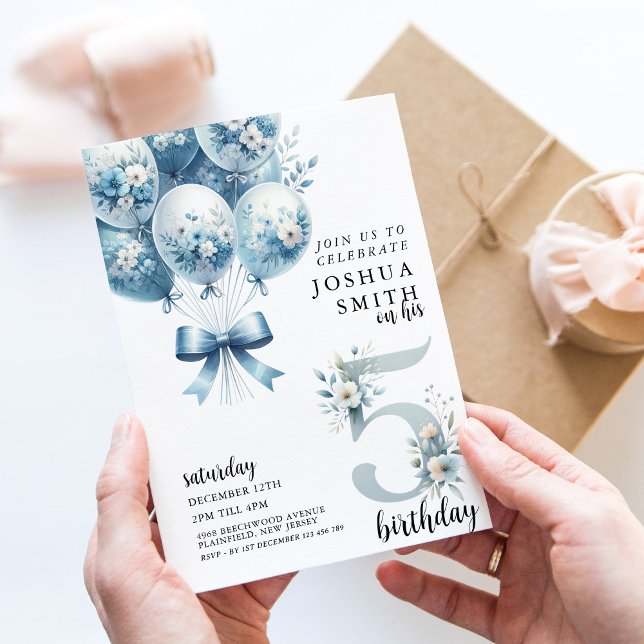 Whimsical 5th Boys Geburtstag Einladung (Von Creator hochgeladen)