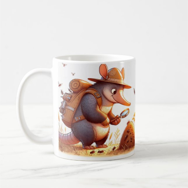 Whimsical Aardvark Tasse für Tierfreunde (Links)