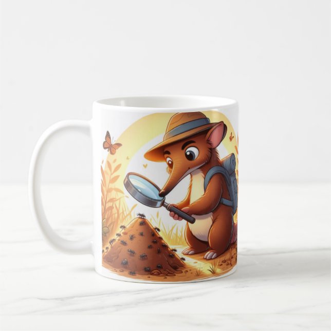 Whimsical Aardvark Tasse für Tierfreunde (Links)