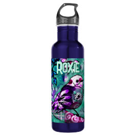 Whimsical Abstract Bird Floral Personalized Edelstahlflasche