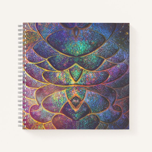Whimsical Abstract Dragon Scales Cool Fractal Art Notizbuch (Vorderseite)