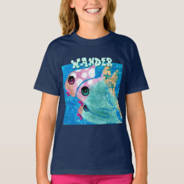 Whimsical Abstract Fish Trio Blue Personalized T-Shirt