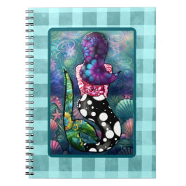 Whimsical Abstract Mermaid Nautical Teal Seashells Notizblock
