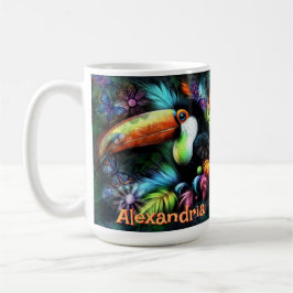 Whimsical Abstract Toucan Bird Personalized Kaffeetasse