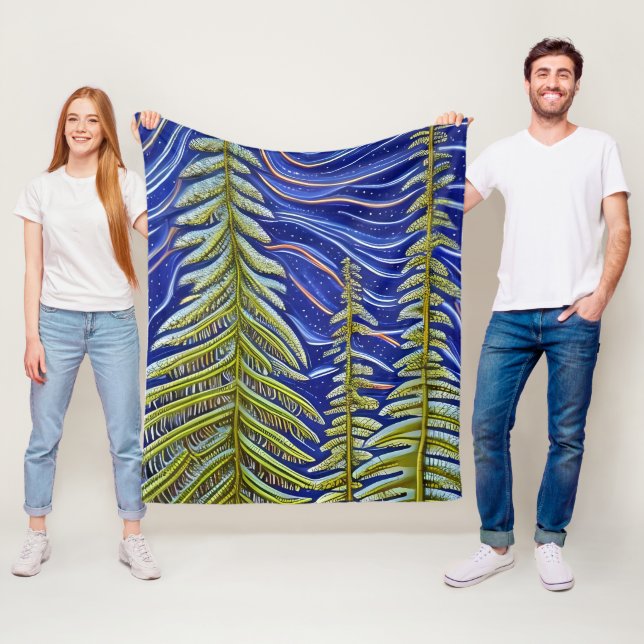 Whimsical Abstrakt Evergreens Fleecedecke (Beispiel)