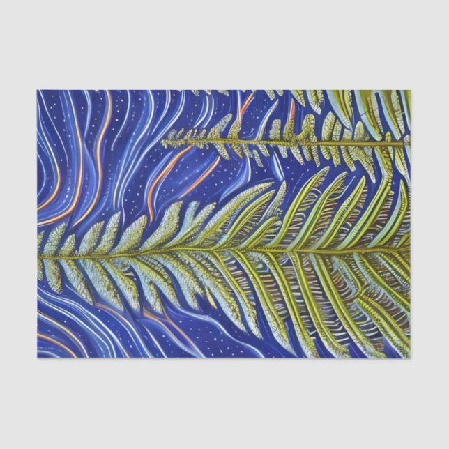 Whimsical Abstrakt Evergreens Seidenpapier (Vorderseite)