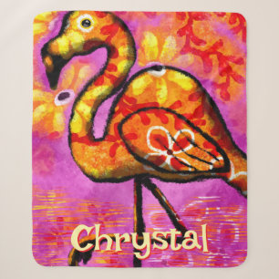 Whimsical Abstrakt Flamingo Bird Personalisiert Sherpadecke