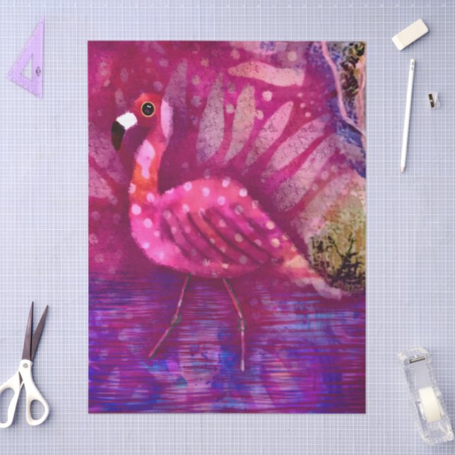 Whimsical Abstrakt rosa Flamingo Decoupage Seidenpapier (Basteln)