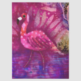 Whimsical Abstrakt rosa Flamingo Decoupage Seidenpapier