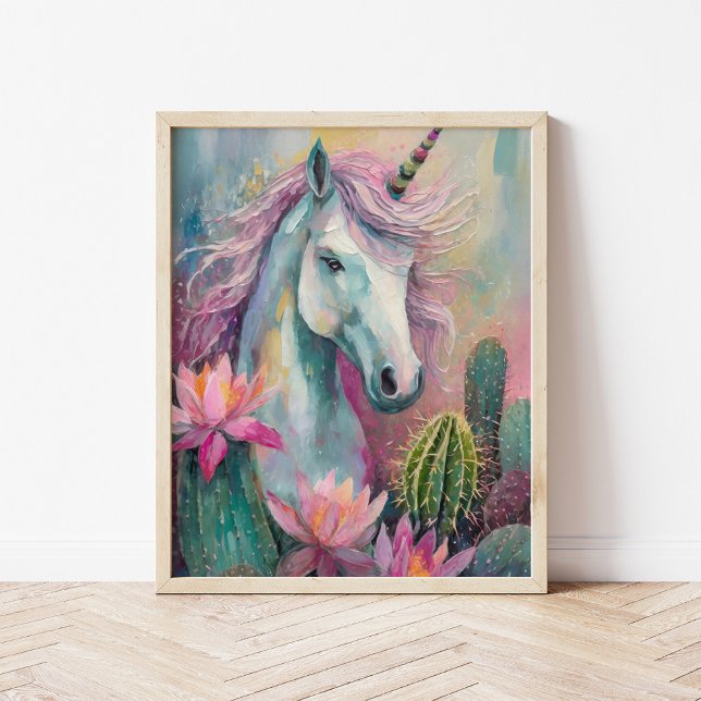 Whimsical Abstrakt Unicorn und Sukkuline Poster (Von Creator hochgeladen)