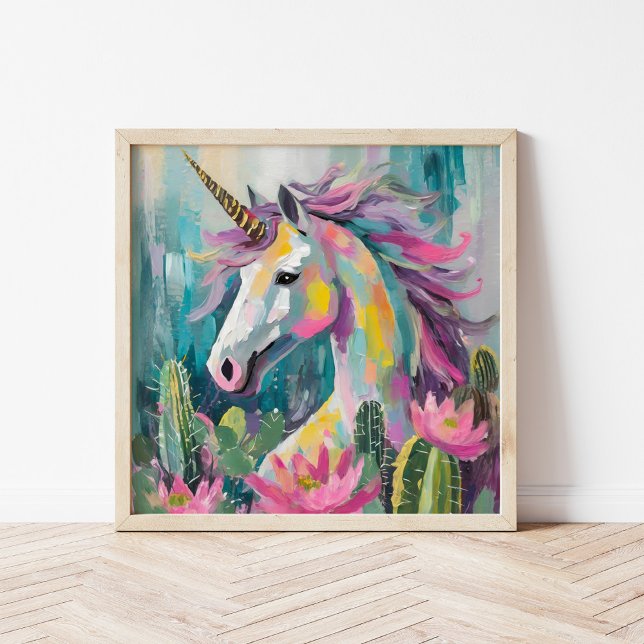 Whimsical Abstrakt Unicorn und Sukkuline Poster (Von Creator hochgeladen)
