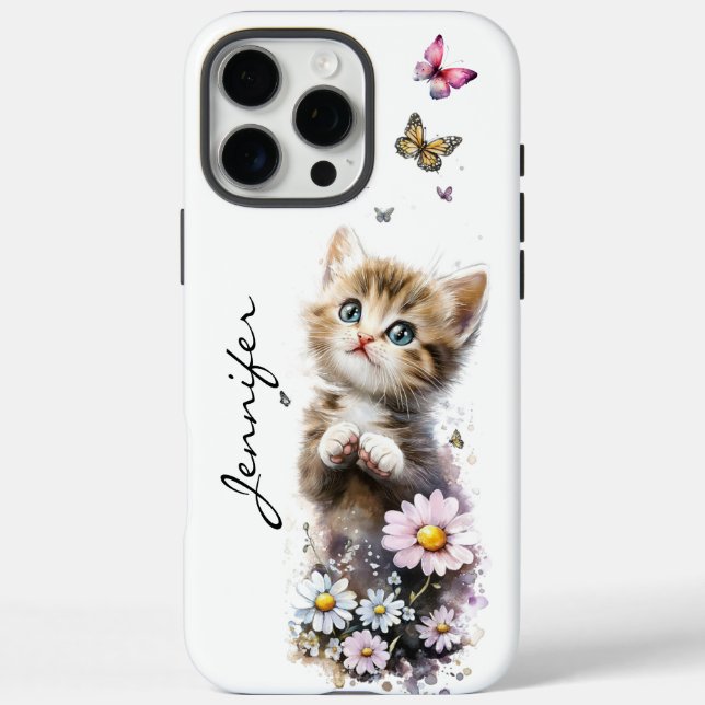 Whimsical Adorable Niedlich Kitten iPhone / iPad G iPhone 16 Pro Max Hülle (Rückseite)