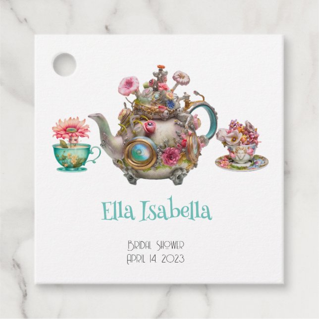 Whimsical Afternoon Tea Party Geschenkanhänger (Vorderseite)