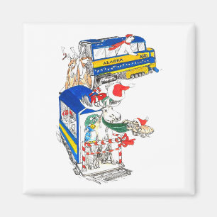 Whimsical Alaska Weihnachtsweihnachtszug entworfen Magnet