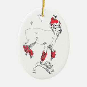 Whimsical Alaska Wildlife Christmas Tree Keramik Ornament