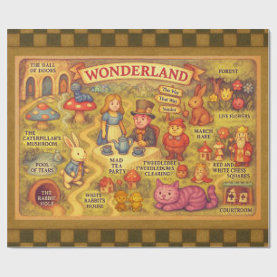 Whimsical Alice Abenteuer in Wonderland Karte Geschenkpapier