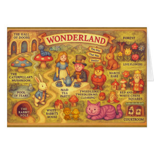 Whimsical Alice Abenteuer in Wunderland Karte