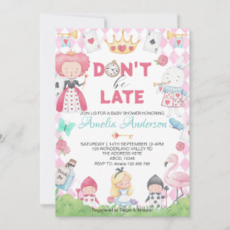Whimsical Alice im Wunderland Baby Dusche Einladung