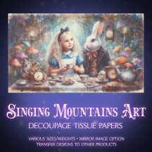 Whimsical Alice Teeparty DIY Craft Decoupage