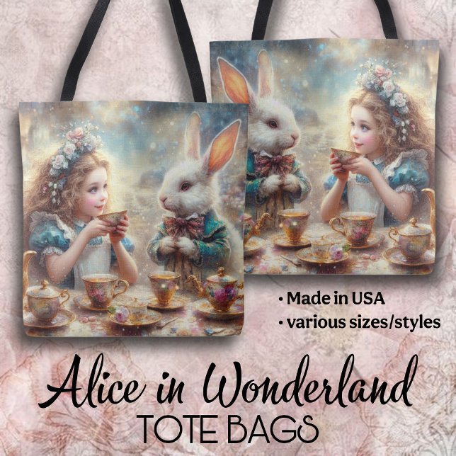 Whimsical Alice und Rabbit Tea Time Tasche (Von Creator hochgeladen)