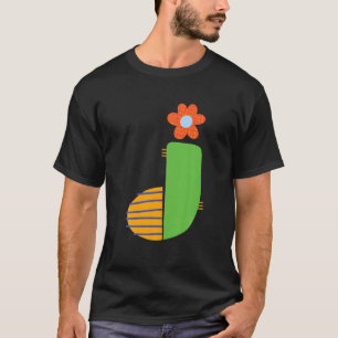 Whimsical Alphabet Letter-J Typografy Character-J T-Shirt