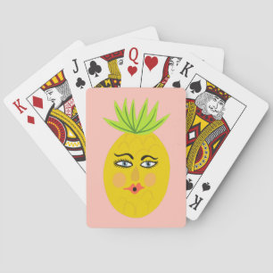 Whimsical Ananas Funny Face CUSTOMIZE IT Spielkarten