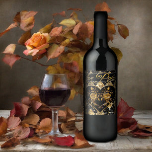 Whimsical and Elegant Goth Liebe Potion Wein Weinetikett